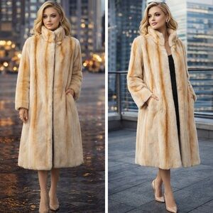 Chic SAGA mink fur coat 3/4 length supreme quality
